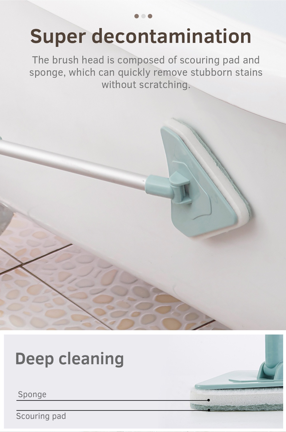 Telescopic Bathtub Brush Window Glass Scrubber-2